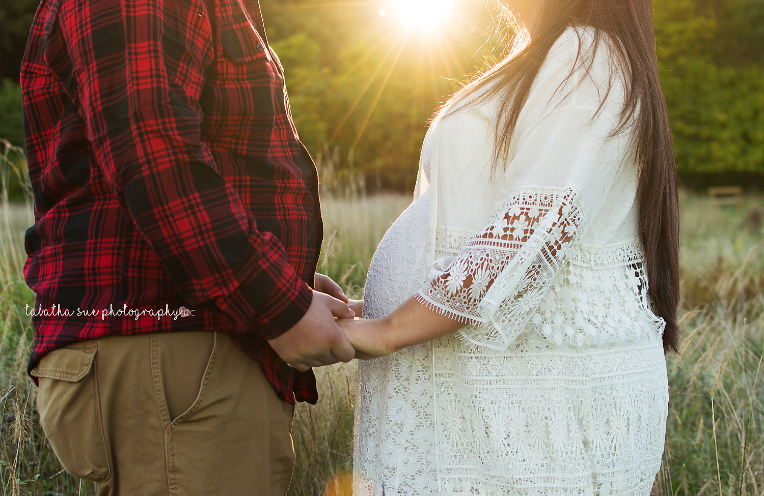 outdoor-maternity-photography-near-parma-ohio-in-west-creek-reservation-at-golden-hour-professional-photographer-white-dress-and-plaid-shirt.png